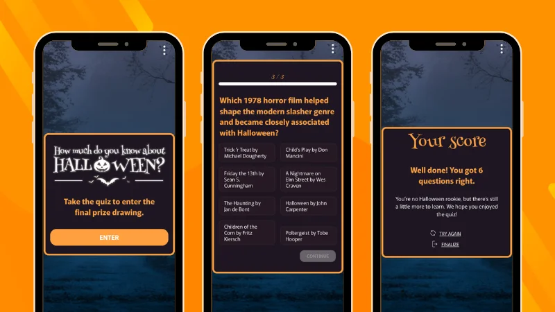 Halloween Knowledge Quiz demo by Easypromos