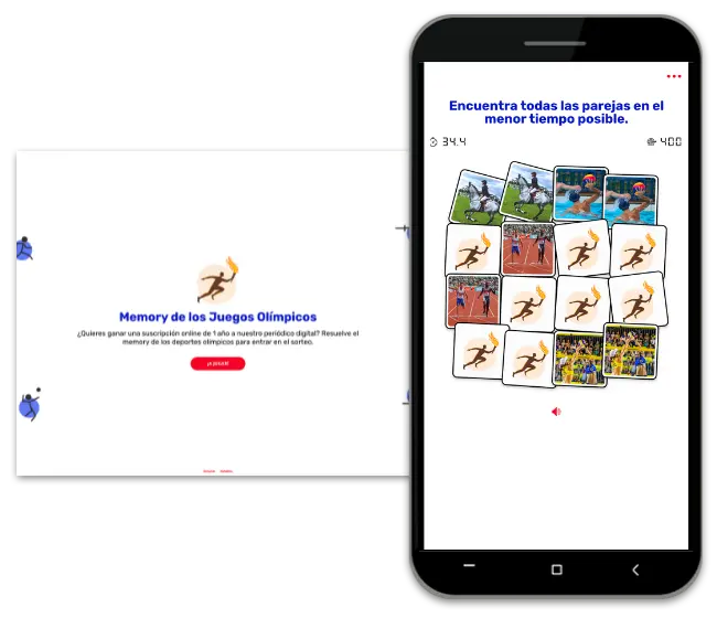 Juegos online olímpicos: ejemplo de juego de memoria