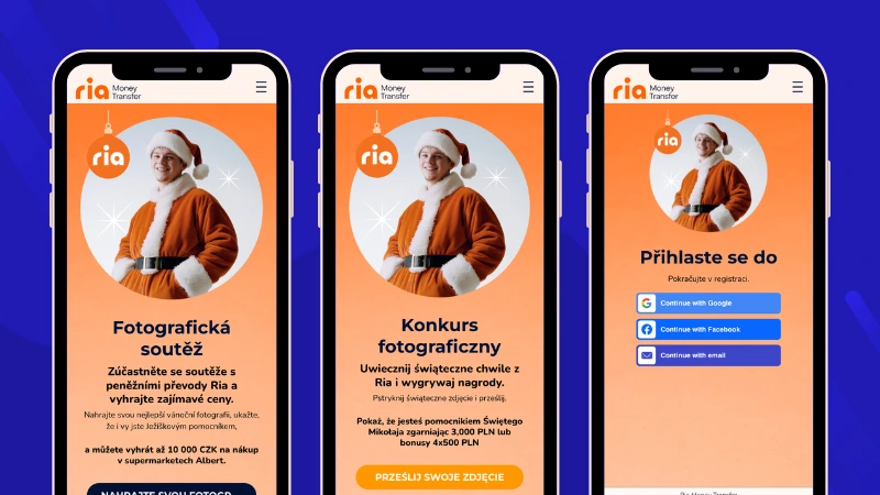 Example of Ria Money Transfer Christmas photo contest in Czech Republic and Poland