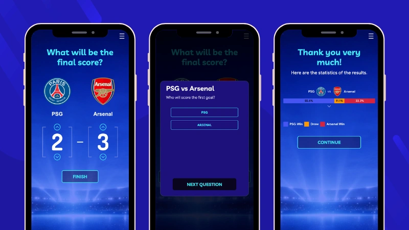 A Score Predictor demo of the Champions League Final with Bonus Questions by Easypromos