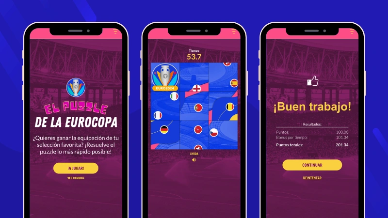 Ejemplo de puzzle digital de fútbol