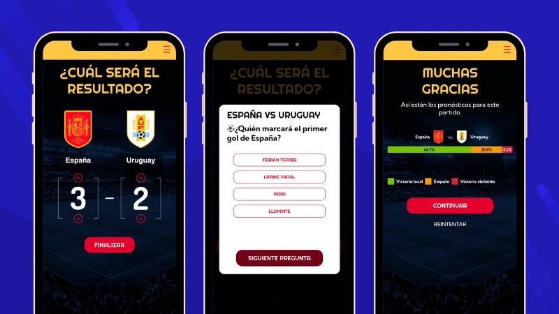 Acierta el resultado de los partidos de tu selección, con preguntas extra