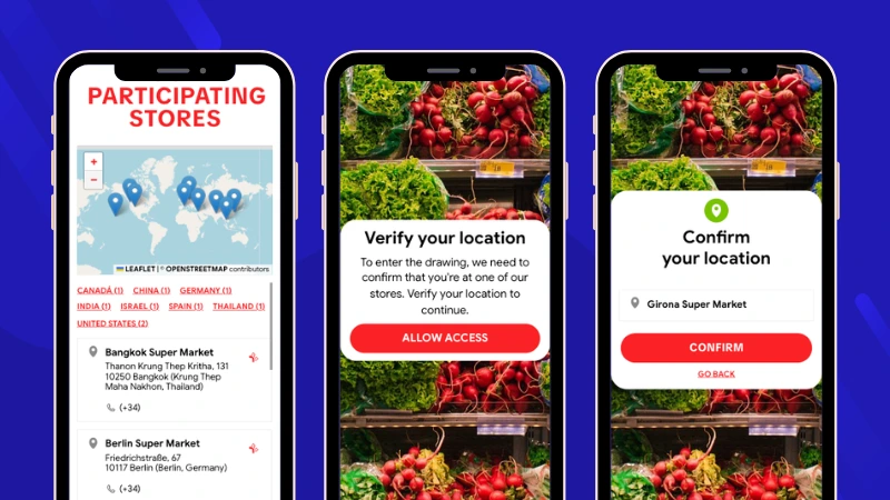 Example of a geolocated supermarket promotion