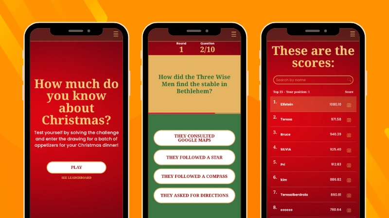 Christmas Timed Quiz demo by Easypromos