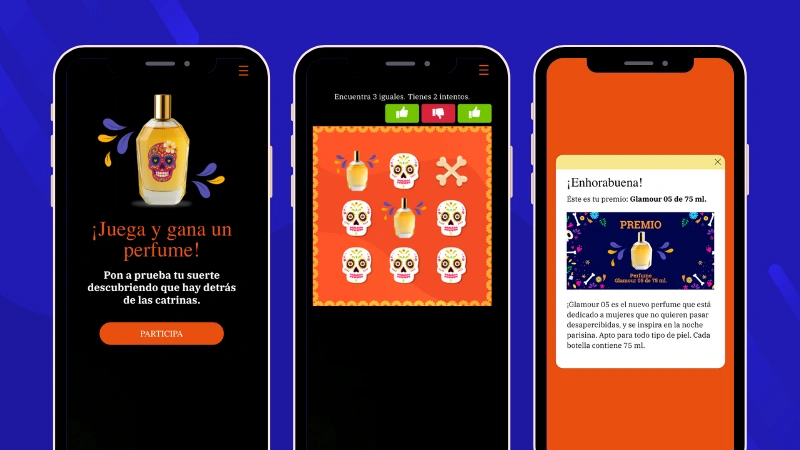 ejemplo de juego descubre y gana de Día de Muertos