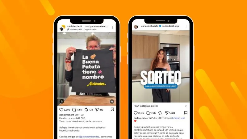 Instagram giveaway featuring influencers promoting brand products