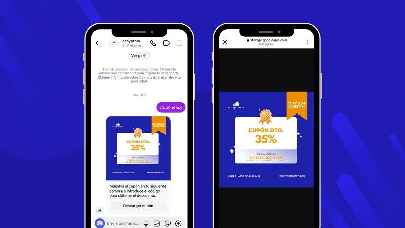Example of a keyword activation directly in Instagram DMs