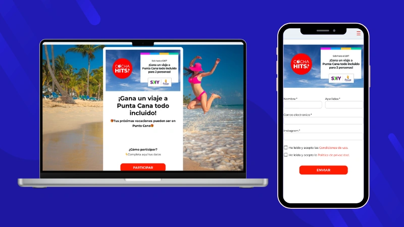 Ejemplo de sorteo para conseguir nuevos leads de Cocha Viajes