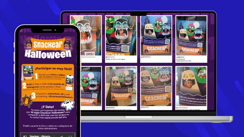 Ejemplo de concurso de fotos de Halloween de Snackear.