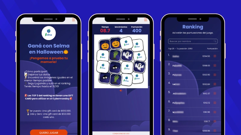 Ejemplo de Memory con ranking para aumentar la participación recurrente: Farmacias Selma