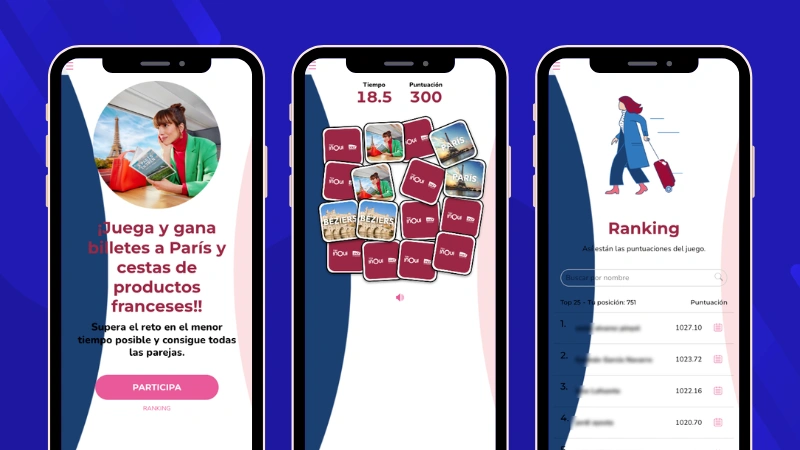 Ejemplo de Memory online para turismo y promoción de destinos: TGV INOUI y SNCF Voyageurs