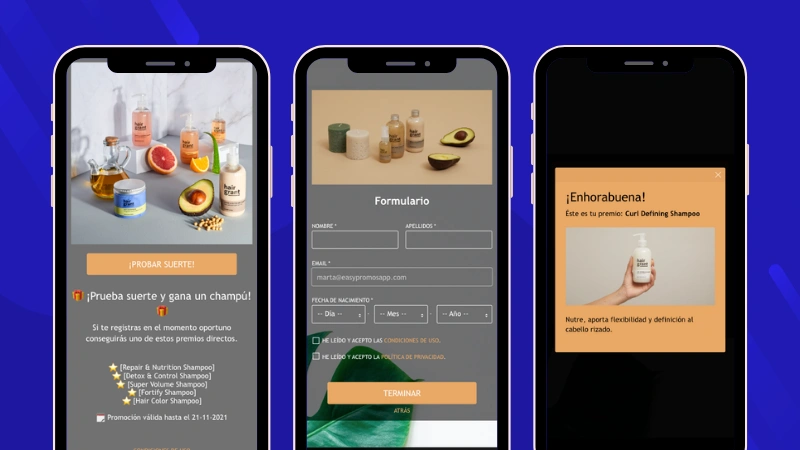 Instant Win example by hair-care brand Hair Grant