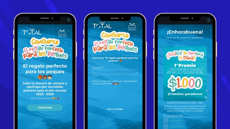 Retail department store chain Mundo Total Back-to-School purchase promotion requiring participants to upload a valid receipt to enter a prize draw.