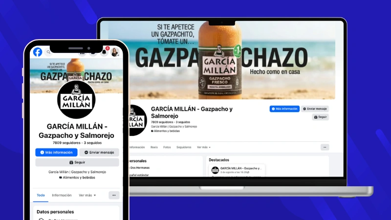 Ejemplo de portada de una página de Facebook: García Millán