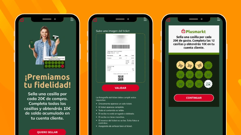 Ejemplo de tarjeta de sellos digital de un supermercado