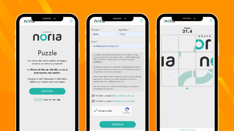 Puzzle online para presentar un rebranding: Grupo Noria