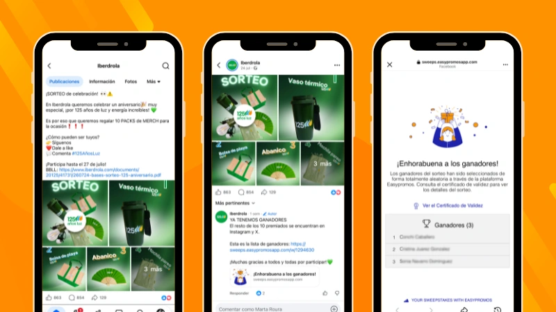 Sorteo en Facebook con página de ganadores: Iberdrola