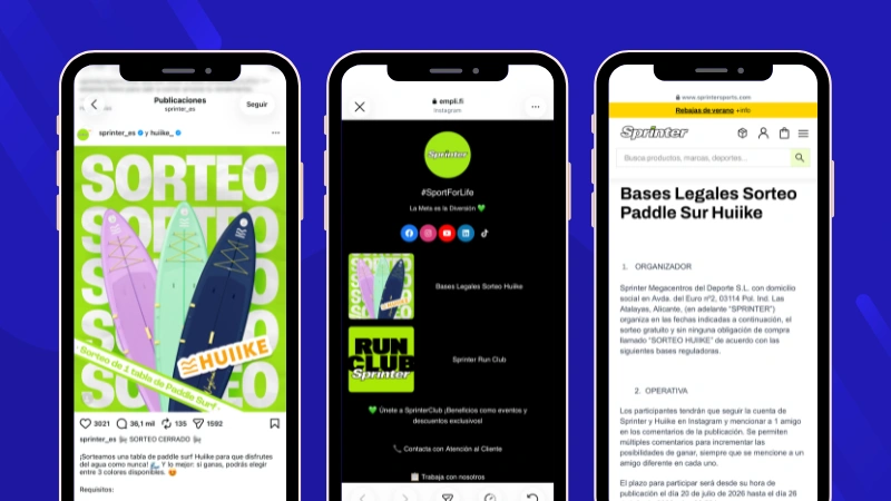 Ejemplo de sorteo en Instagram con bases legales.