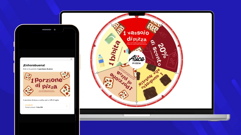 Ejemplo de ruleta de premios para fidelizar clientes