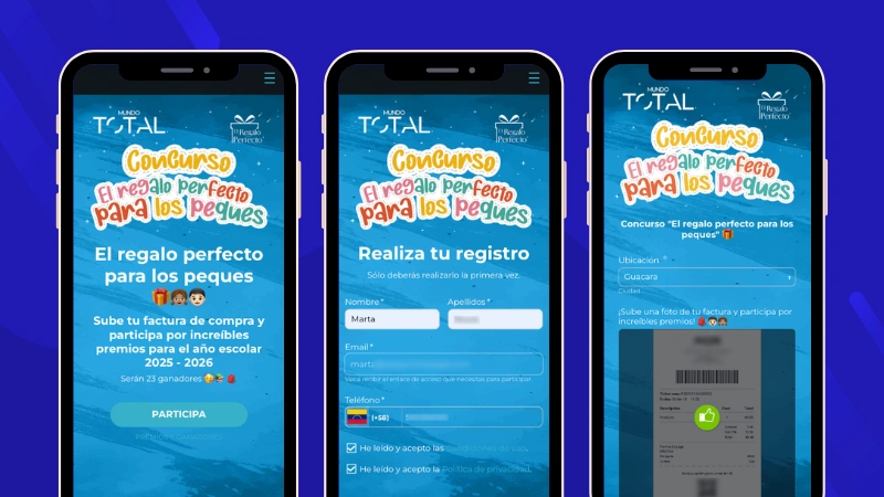 Ejemplo de promoción de validación de tickets de compra de Mundo Total