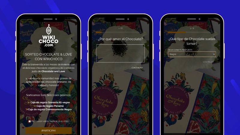 Ejemplo de encuesta de sector chocolate