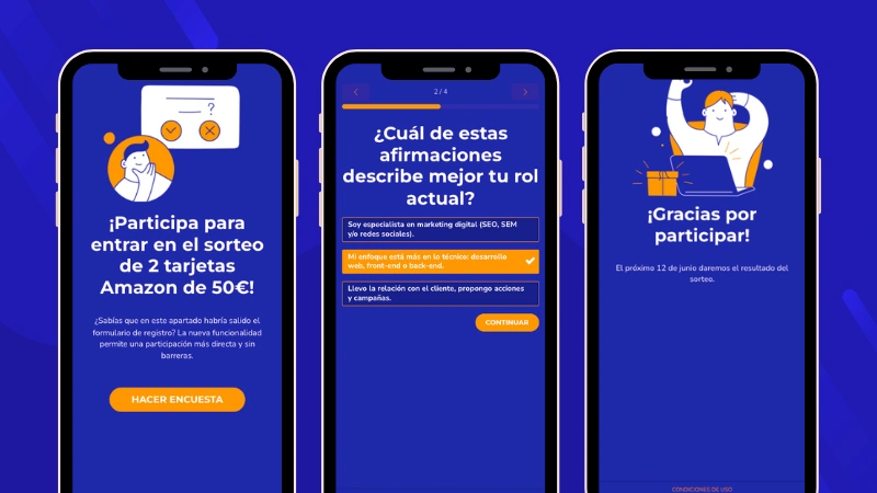 ejemplo de encuesta enviada por email a los suscriptores de nuestra newsletter