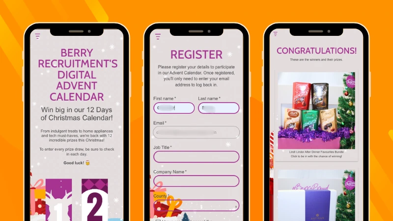 Example of Berry Recruitment 12 Days of Christmas Digital Advent Calendar