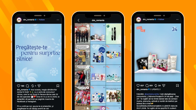 Example of dm drogerie markt Romania Advent Calendar Giveaway on Instagram