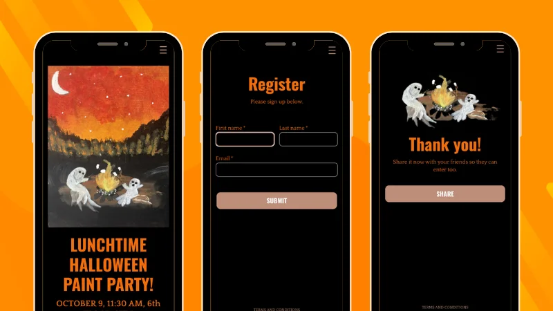 Example of West Virginia Lottery Entry Form Giveaway for Halloween