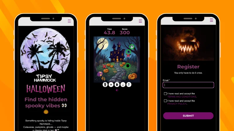 Example of Tipsy Hammock Halloween Hidden Objects game