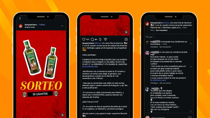 Example of La Española México Day of the Dead Instagram Giveaway