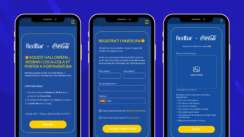Example of a Halloween Receipt Validation promotion run by RedBar and partnered with Coca-Cola