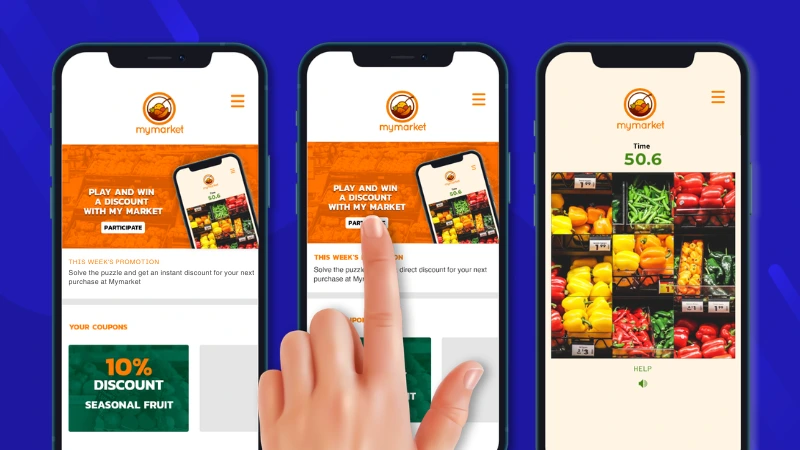 Example of a supermarket loyalty promotion integrated into its app