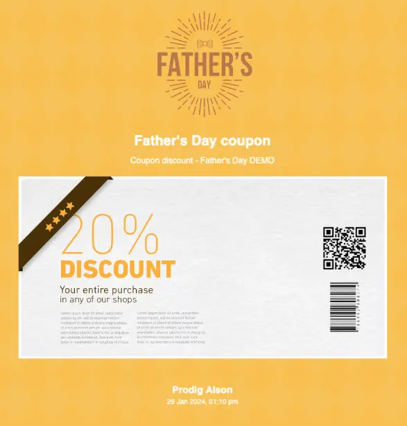 Father's day quiz: Discount voucher