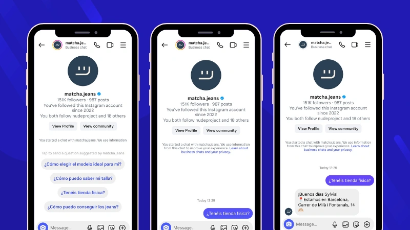 Example of Ice Breakers in Instagram DMs