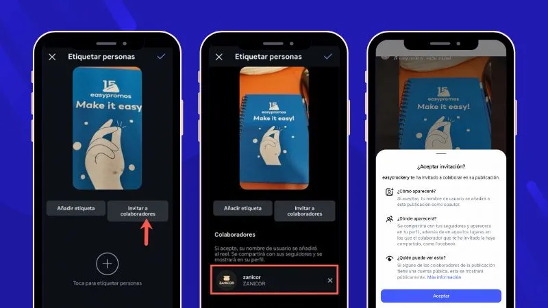 Crear un post compartido con Instagram collabs para hacer un sorteo colaborativo