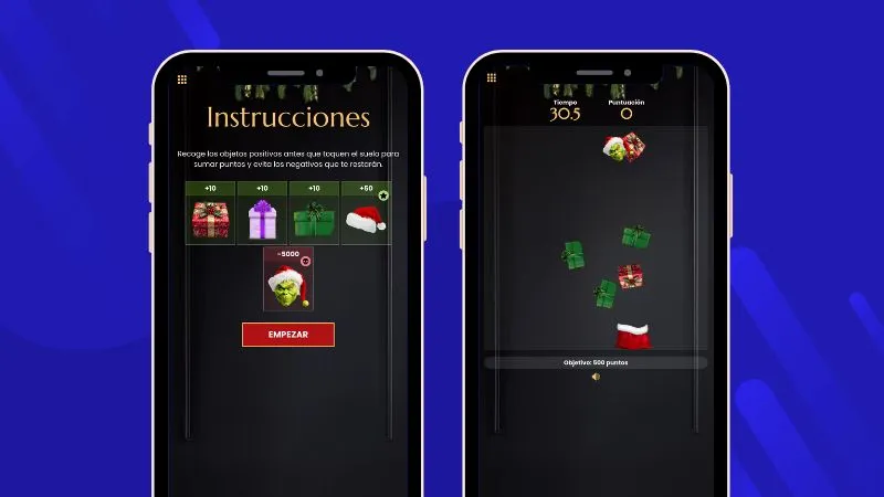 Juegos de Navidad online: lluvia de objetos