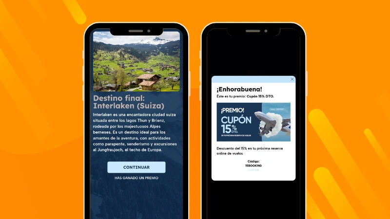 Ejemplo de mensaje final con premio de un quiz multirruta