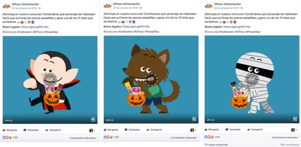 ejemplo de promoción de Halloween en redes sociales