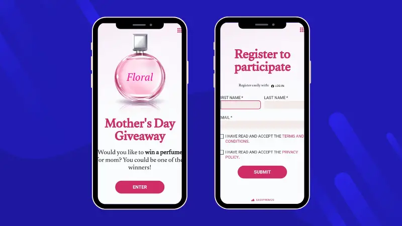 Mother's Day entry form giveaway