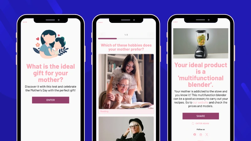 mother's day promotion idea: product recommender