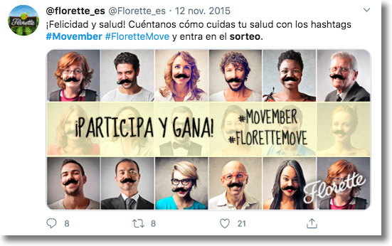 sorteo en Twitter Movember
