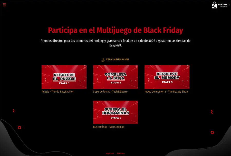 ejemplo de promoción multijuego black friday