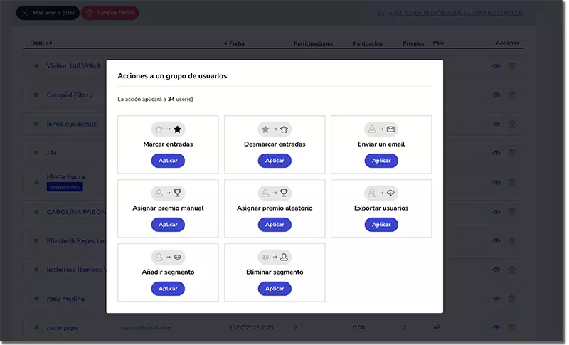 Easypromos giveaway winner picker. Filter by number of votes