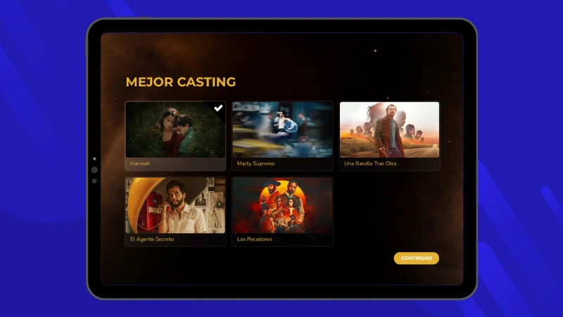 Ejemplo de quiniela de los Oscars (Odeon Multicines)