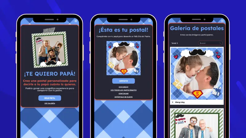 ejemplo de concurso de fotos con marcos y stickers para el día del padre