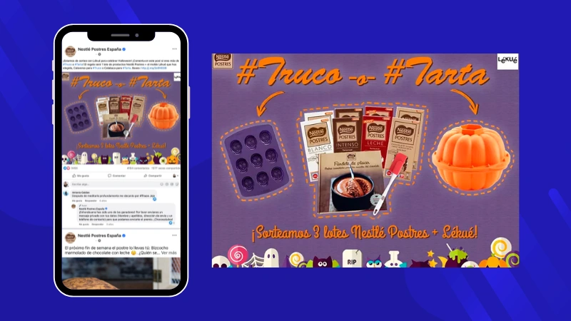 Ejemplo de sorteo de Halloween en Facebook