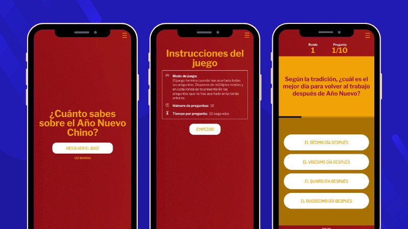 Ejemplo de quiz con tiempo del año chino