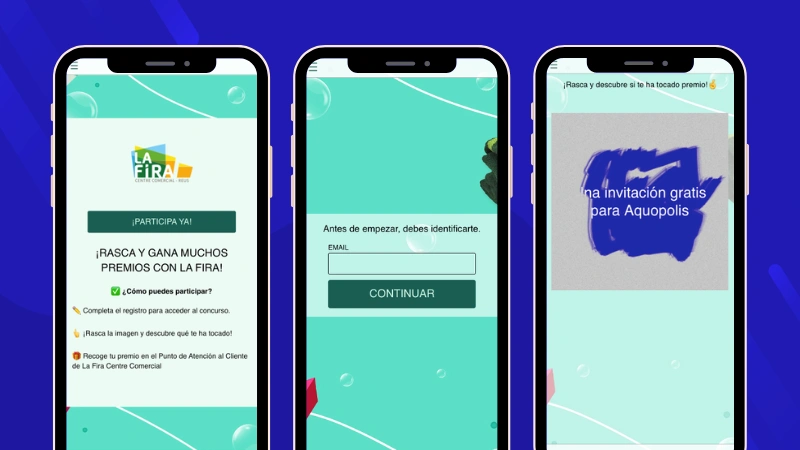 Ejemplo de Rasca y Gana digital de un centro comercial