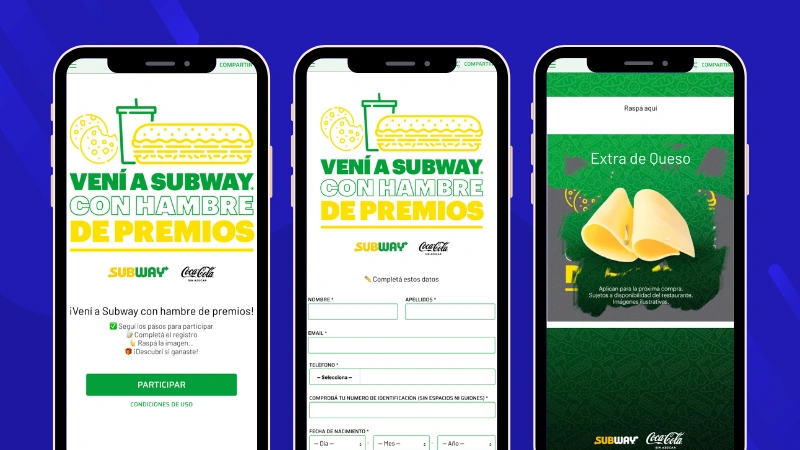 Ejemplo de rasca y gana digital en el punto de venta